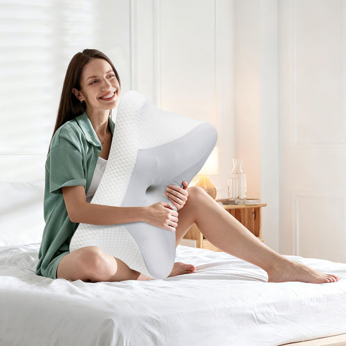 2 Pack Memory Foam Pillow, A Cooling Type Sleep Pillow Designed To Provide Neck Support When Lying On One's Side