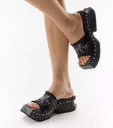Butterfly Origin design  Flip-Flop      fringed, thin-soled ss, millennium hot girls, versatile, black flip-flops