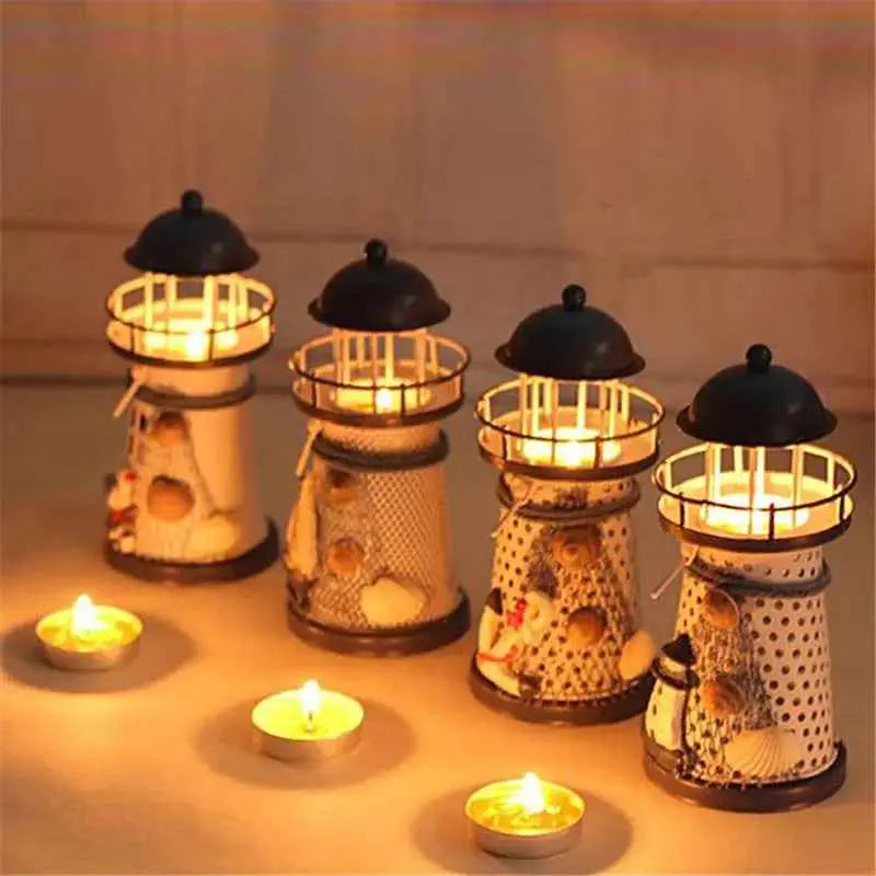 Lighthouse Candle Holder Mediterranean-style Home Decor