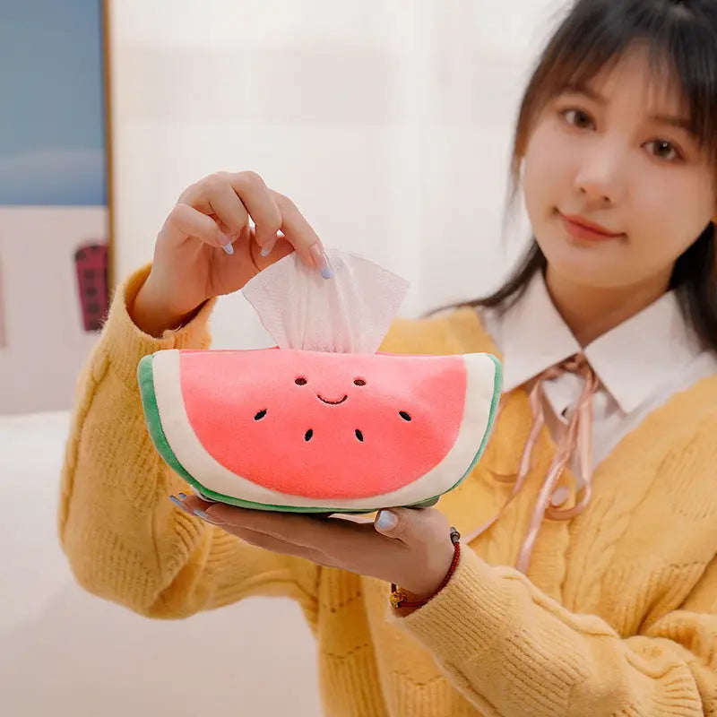 New Watermelon Pineapple Avocado Plush Fruit Tissue Box Car eprolo