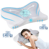 2 Pack Memory Foam Pillow, A Cooling Type Sleep Pillow Designed To Provide Neck Support When Lying On One's Side