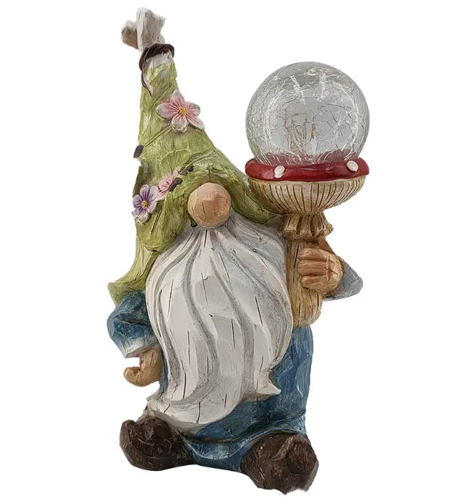 Elf Dwarf Holding Lamp Decoration Resin Dwarf Solar Energy eprolo