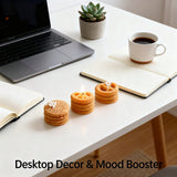 Cookie Shape Scented Candle Set 4PCS Coffee & Milk Aroma For Home Decor
