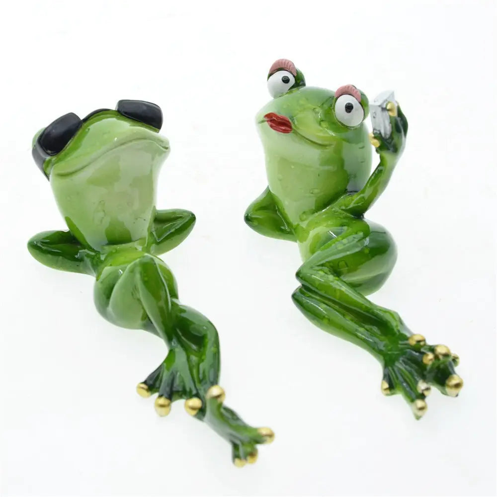 Home couple frog resin ornaments eprolo
