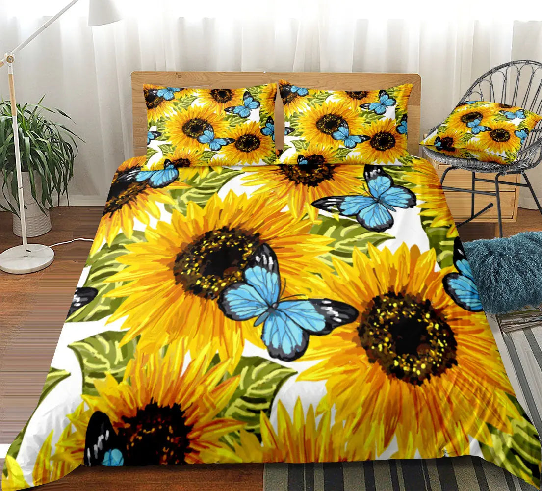 Flower home textile room bedroom bedding sunflower three or four pieces eprolo