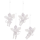 4PC Christmas Decorations Ornaments Transparent Acrylic Angel Ornament Christmas Tree Decoration Creative Ice Cone Home Decor