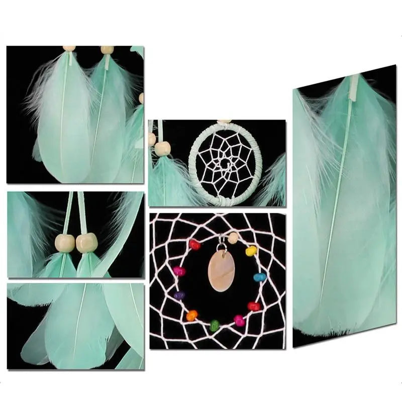 Dream Catcher LED Lighting Feather Dreamcatcher Girl Room Bell Bedroom Romantic Hanging Decoration eprolo