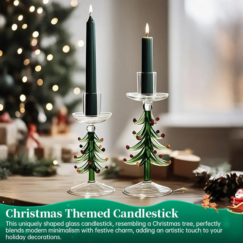 Nordic Borosilicate Glass Candle Holder, Christmas Tree Tabletop Decor for Home eprolo