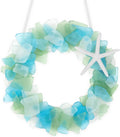 Handmade 8.5 Inch Beach Sea Glass Wreath For Coastal Style Christmas Decor Mayra and Company