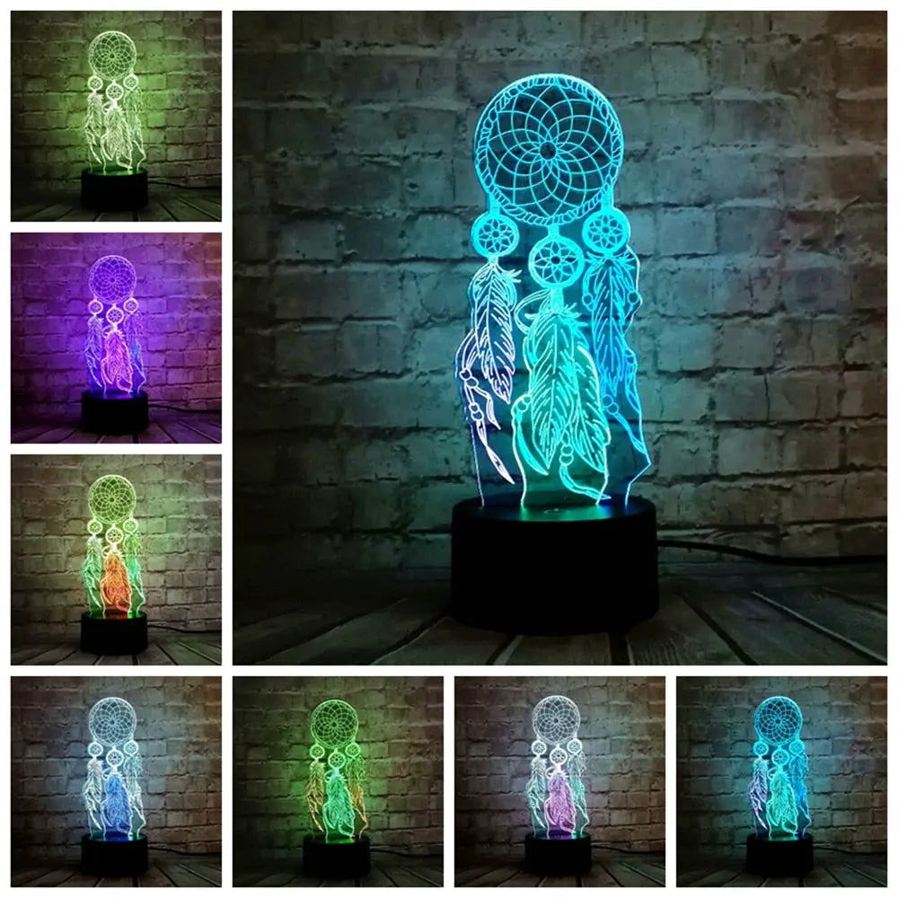 Table Lamp Switch Dream Catcher 3D Touch Night eprolo