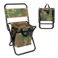 Foldable Fishing Chair With Backrest Built-In Cooler Bag Portable Handle Outdoor Lightweight Mayra and Company