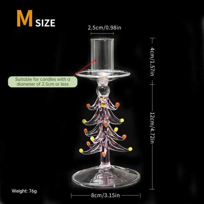 Nordic Borosilicate Glass Candle Holder, Christmas Tree Tabletop Decor for Home eprolo