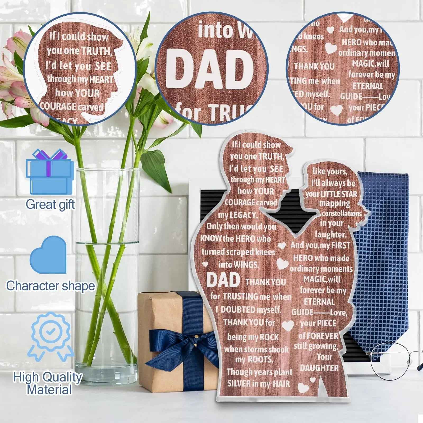 Daughter To Dad,Heartfelt Acrylic Plaque - Father's Day,Birthday Gift,Is Banned,652-10511-P