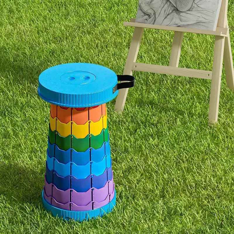 The folding Outdoor and retractable adjusted stool for yard use.