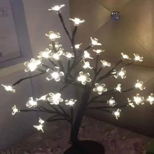 LED Cherry Blossom Crystal Bonsai Stars  Tree Light Branches Home Decor
