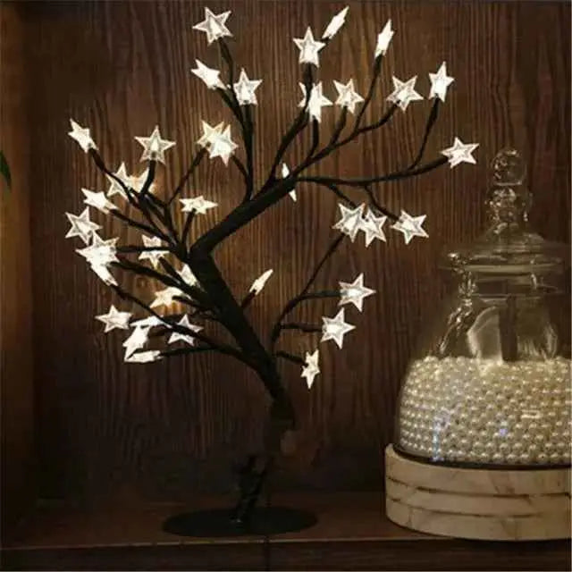 LED Cherry Blossom Crystal Bonsai Stars  Tree Light Branches Home Decor
