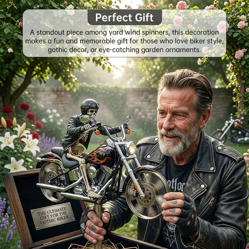 Motorcycle Wind Spinner Metal Decorative Pinwheel Windmill for Yard for Outdoor Patio Lawn Garden Landscape Backyard Art Decor eprolo