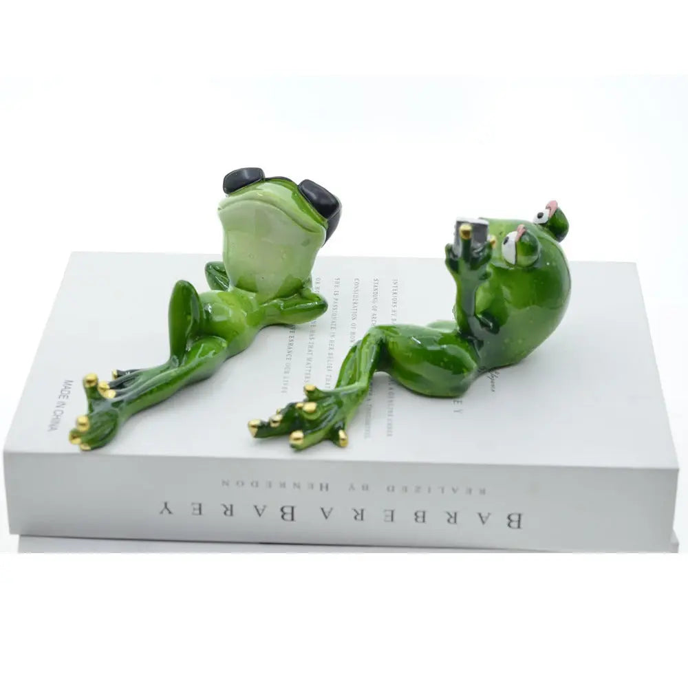 Home couple frog resin ornaments eprolo