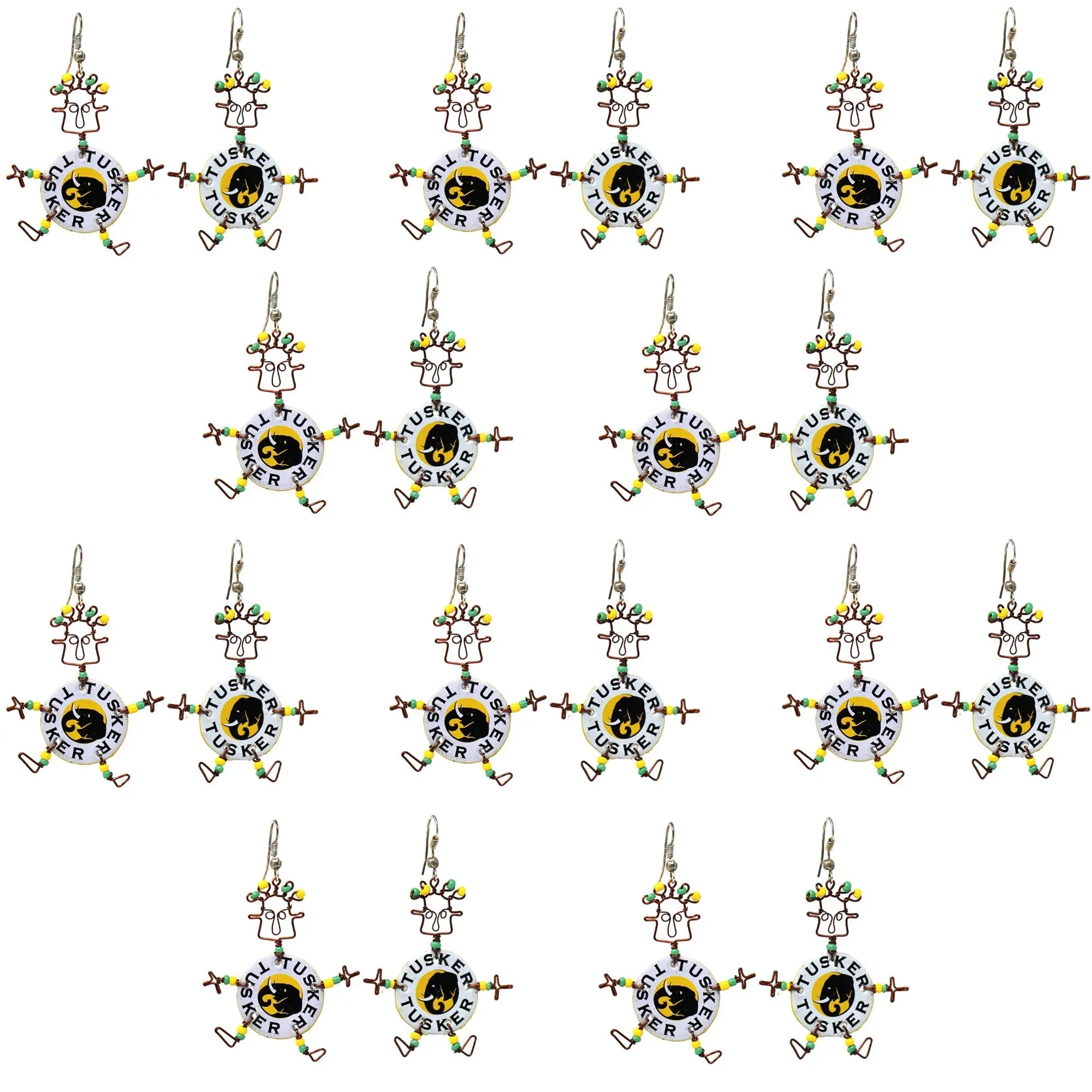 Set of 10 Dancing Tusker Dangle Earrings Creative Alternatives