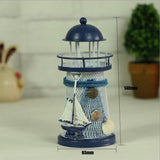 Lighthouse Candle Holder Mediterranean-style Iron Candle Holder Holiday Candlestick Home Wedding Party Family Decor S-779-0-818