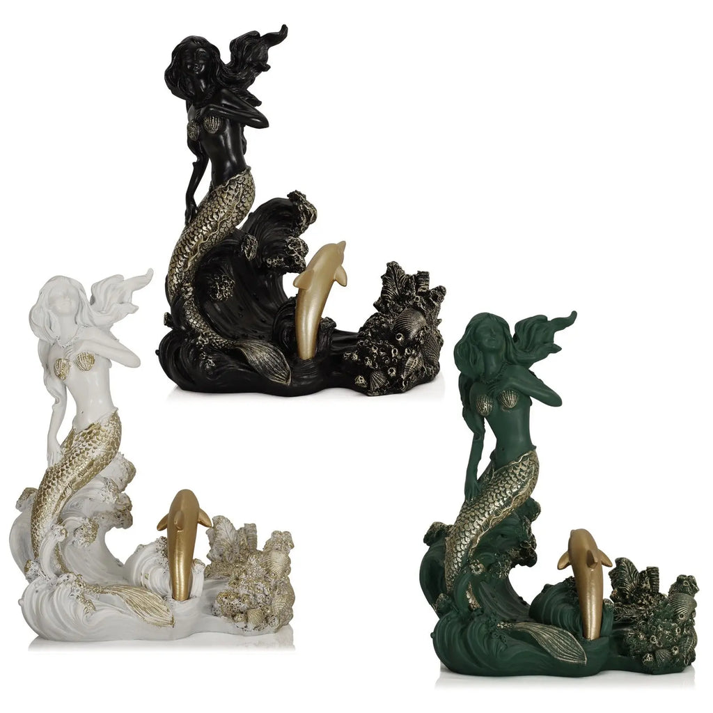 Mermaid resin decorative red wine rack ornaments eprolo
