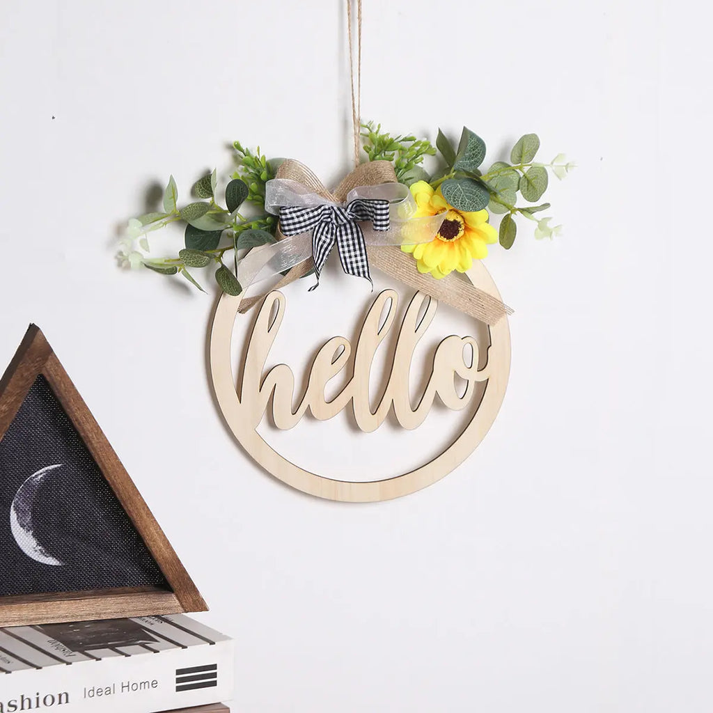 Living Room Bedroom Background Wall Decoration Pendant Layout Room Wall Hanging Plant Wrought Iron Wall Decoration Wood Panel Door eprolo