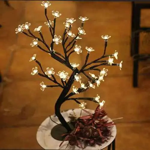 LED Cherry Blossom Crystal Bonsai Stars  Tree Light Branches Home Decor