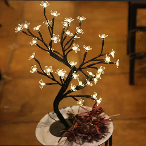 LED Cherry Blossom Crystal Bonsai Stars  Tree Light Branches Home Decor eprolo