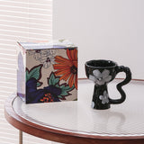French Elegance Tall Stem Ceramic Mug Creative Ice Cream Cup Living Room Decor