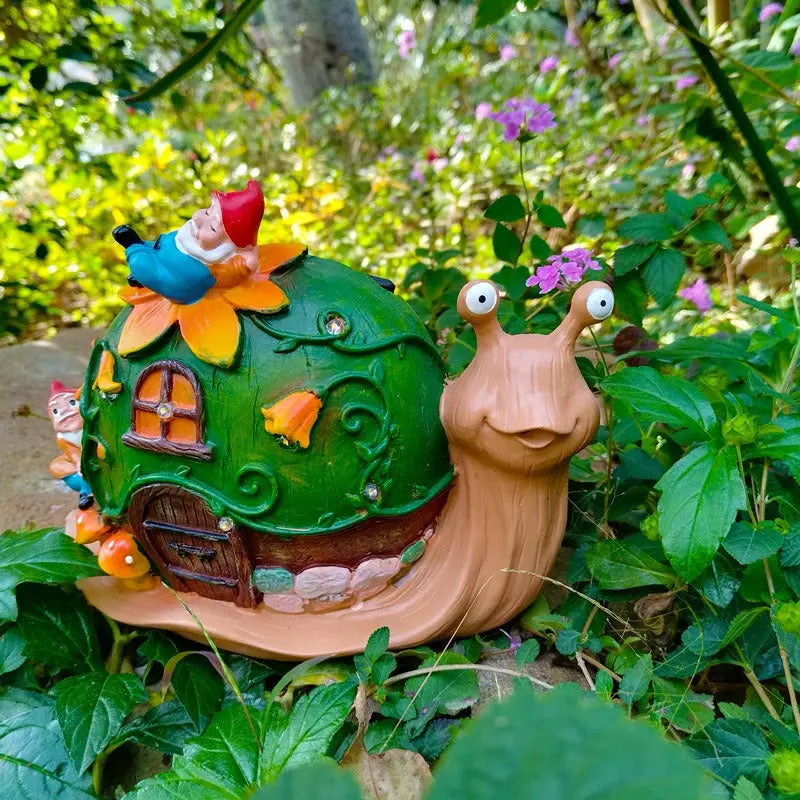 Solar powered outdoor animal snail elf ornament eprolo