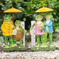 Assorted Resin Frog Couple Rain Gauge Countryside Home Decor