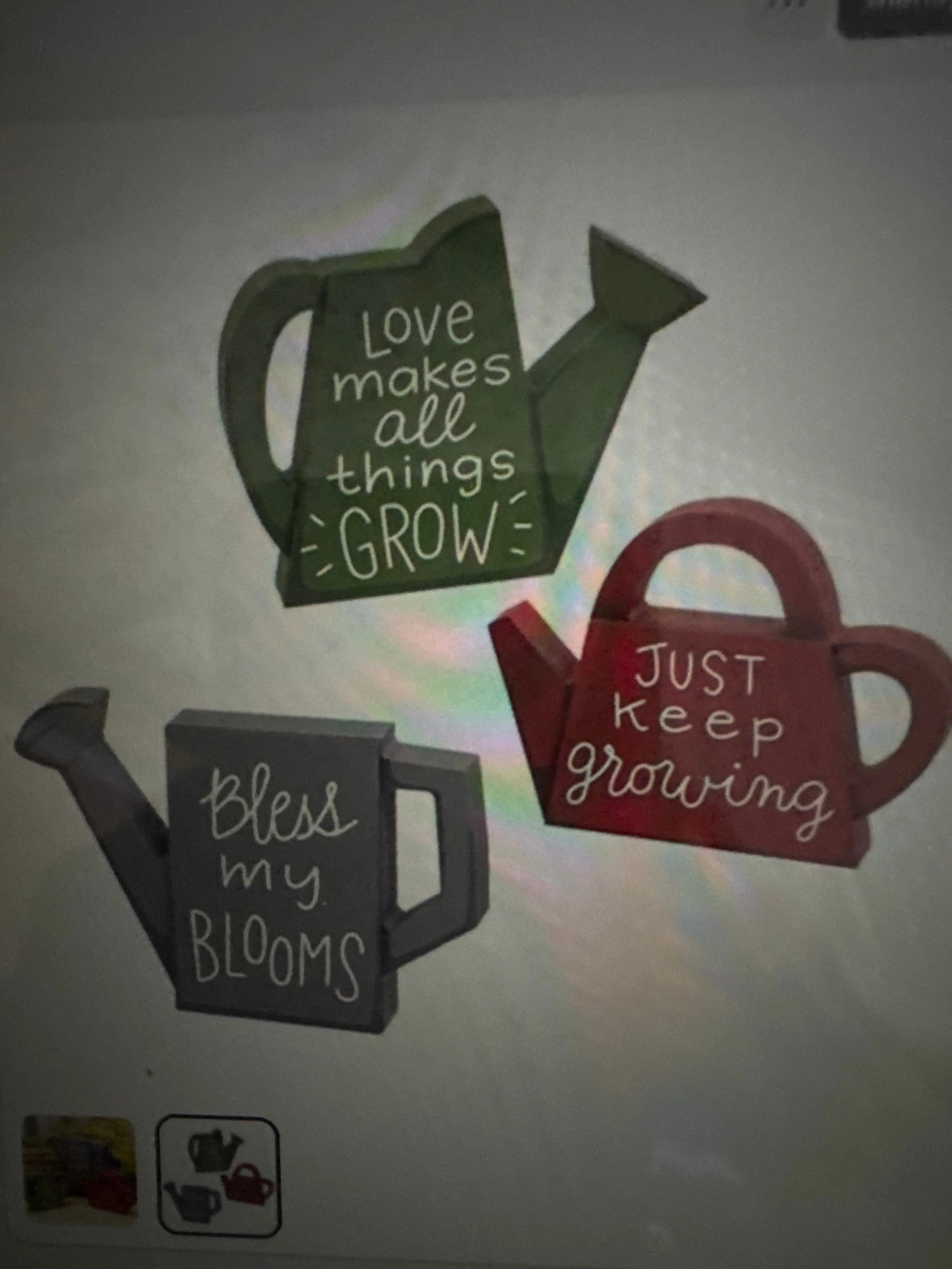 Set of Three Rustic Watering Can Shelf Accents Countryside Home Decor