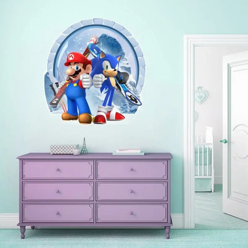 Sonic Mario cartoon stickers self-adhesive creative decoration. eprolo