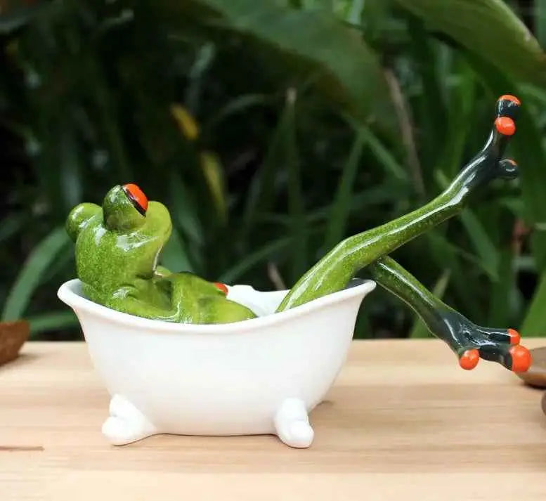 Crafts frog ornaments resin home living tabletop