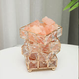 USB Crystal Table Lamp Three Color Cube Bedroom Bedside Night Light For Home Room