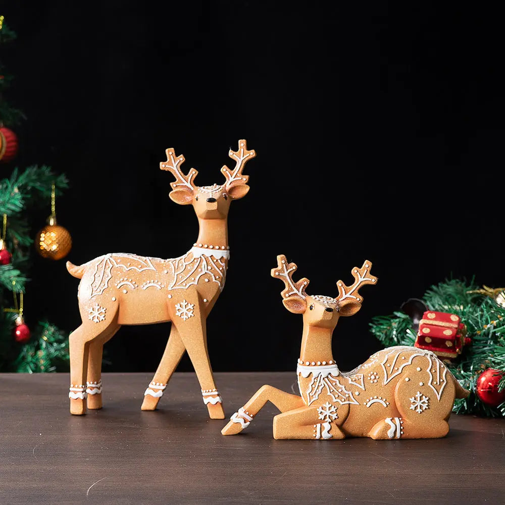 Christmas Deer Resin Ornament Furniture Decoration Craft  Decor eprolo