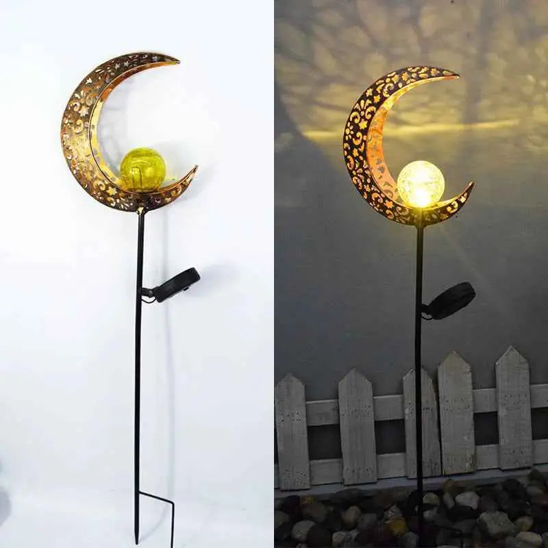 Outdoor Solar Lawn Lamp Moon Flame