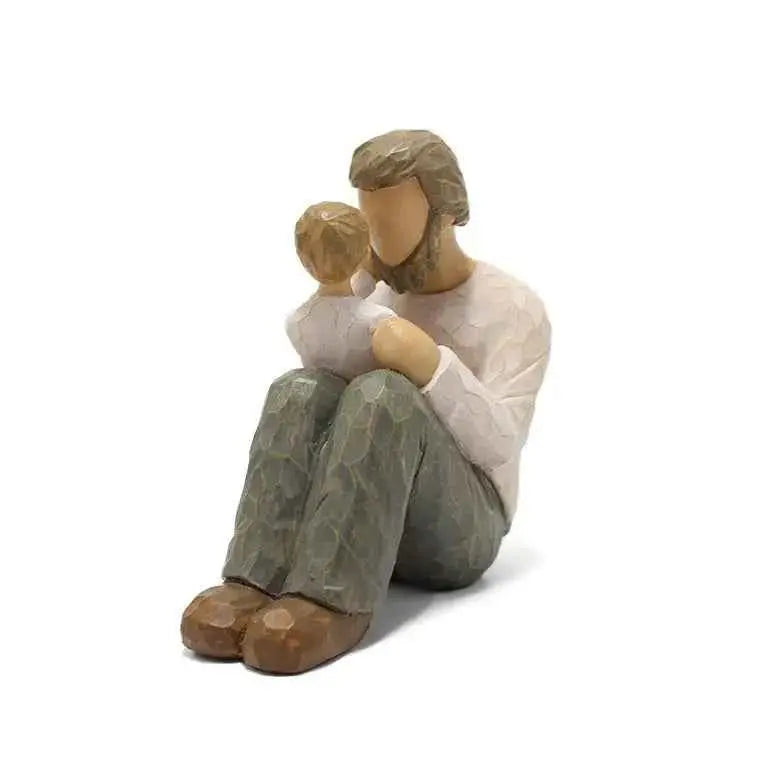 Father and Son Statue Decoration Creative Home Desktop Decoration Resin