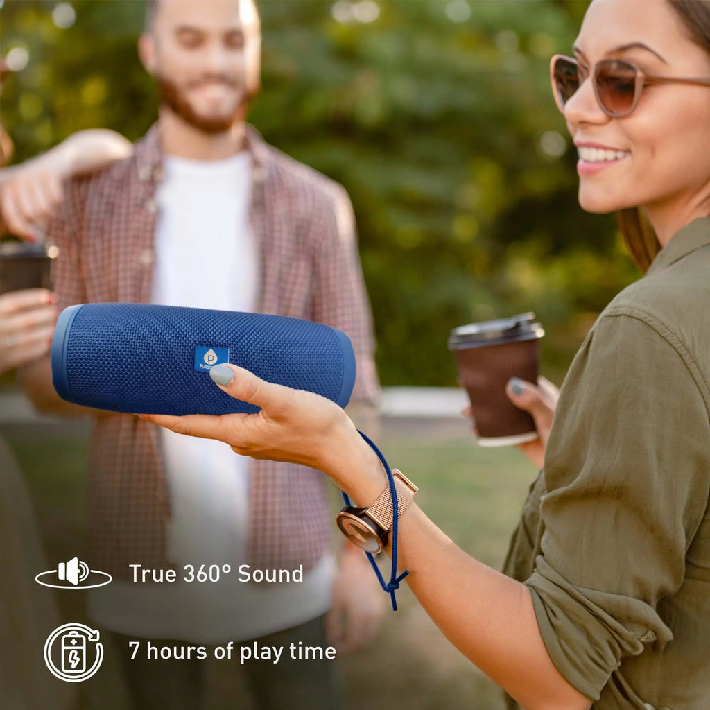 Pursonic Peak Wireless Speaker & Pursonic Waterproof Wireless Speaker Bundle – 360° Hi-Res Sound Anywhere, Anytime Pursonic