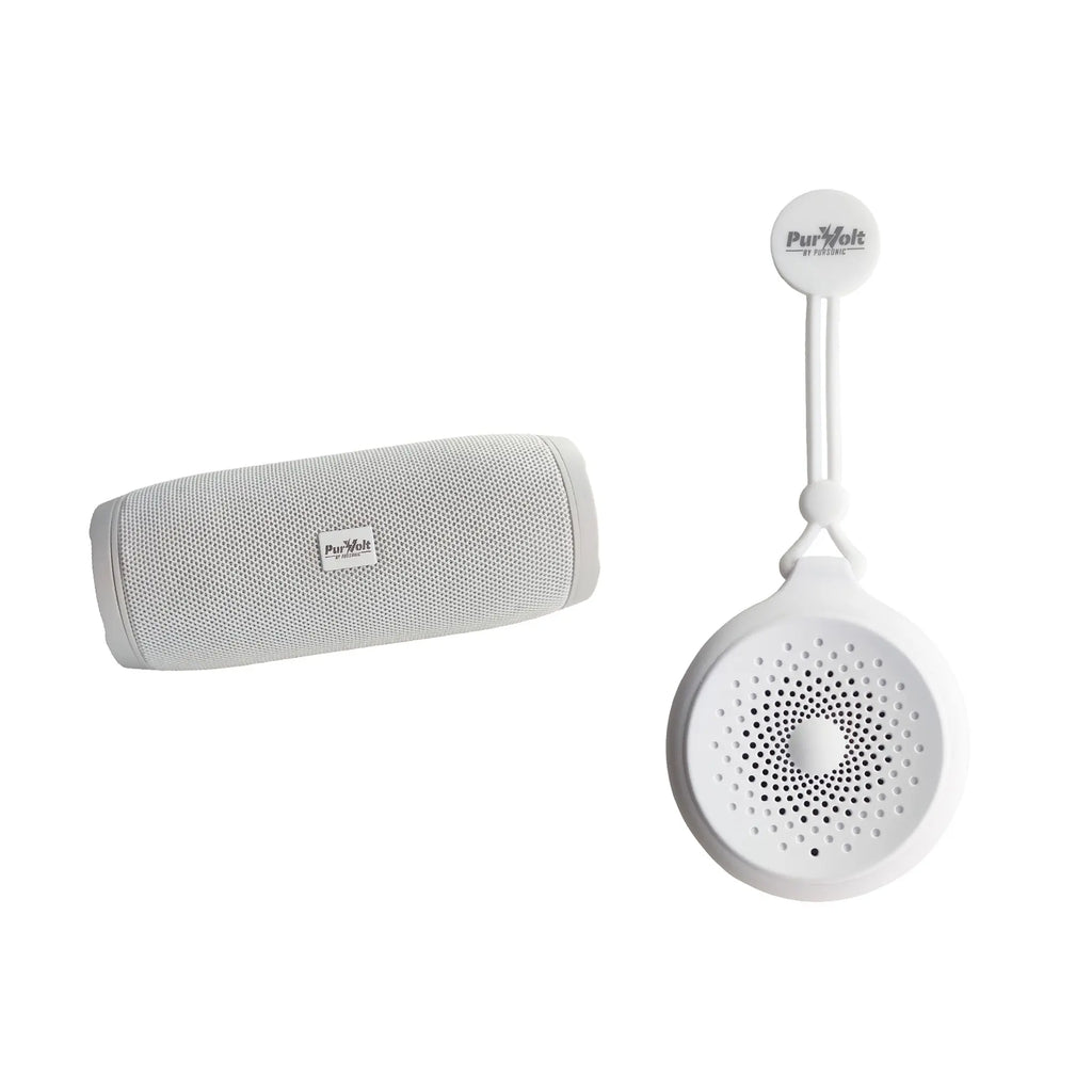 Pursonic Peak Wireless Speaker & Pursonic Waterproof Wireless Speaker Bundle – 360° Hi-Res Sound Anywhere, Anytime Pursonic
