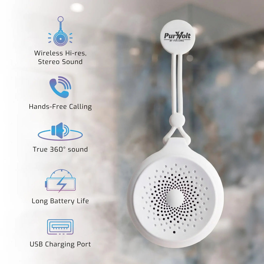 Pursonic Peak Wireless Speaker & Pursonic Waterproof Wireless Speaker Bundle – 360° Hi-Res Sound Anywhere, Anytime Pursonic