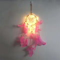 Dream Catcher LED Lighting Feather Dreamcatcher Girl Room Bell Bedroom Romantic Hanging Decoration eprolo