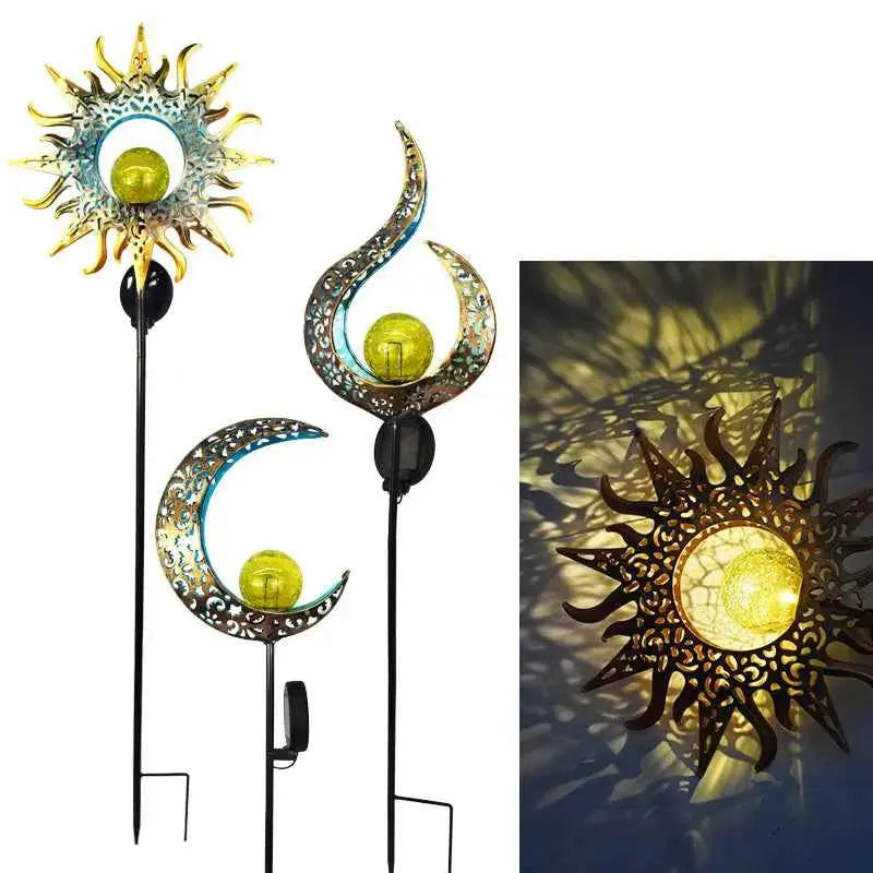 Outdoor Solar Lawn Lamp Moon Flame