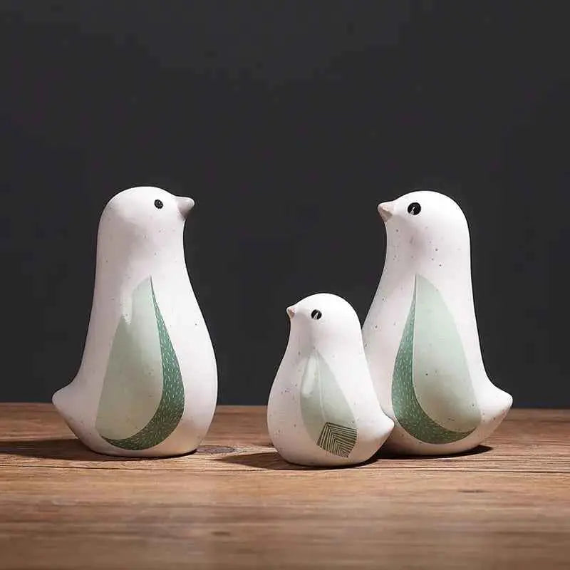 Home decoration small accessories Nordic creative cute ceramic bird ornaments Home living room Wine cabinet Room decoration
