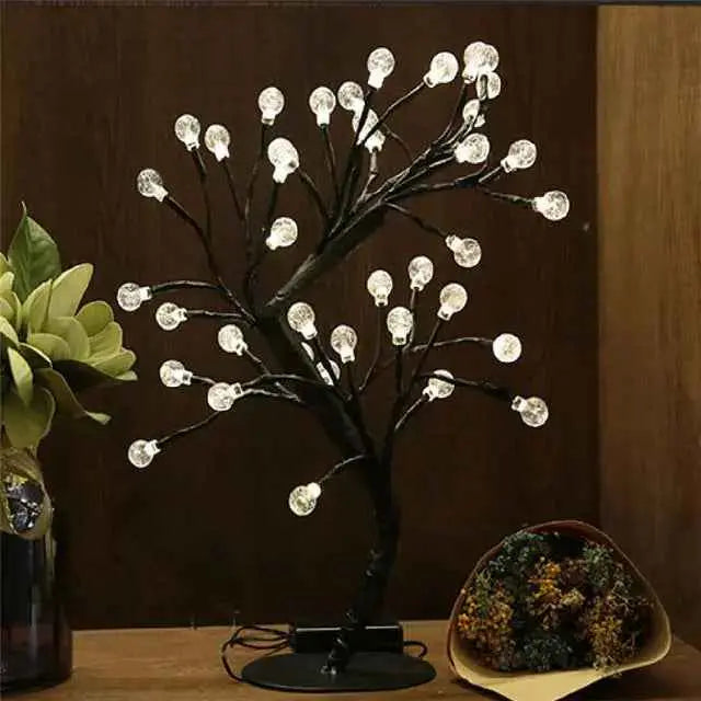 LED Cherry Blossom Crystal Bonsai Stars  Tree Light Branches Home Decor