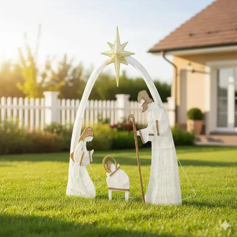 Outdoor Nativity Scene with Copper Wire, Christmas Yard Decor for Garden eprolo