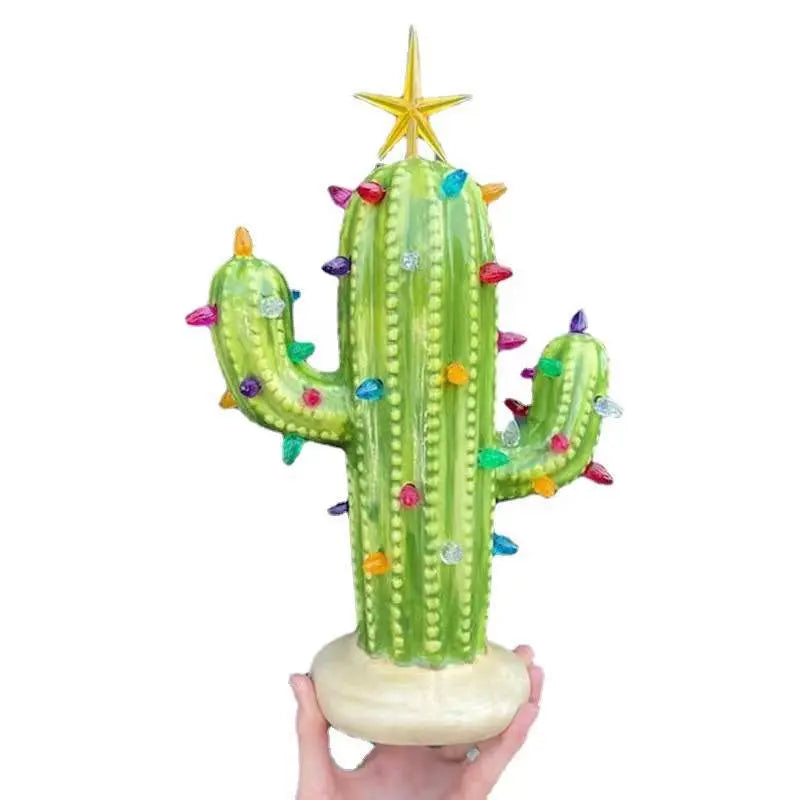 New Cactus Resin Decoration Decoration Led Home Lamp Design Atmosphere Green Plant Garden Light eprolo