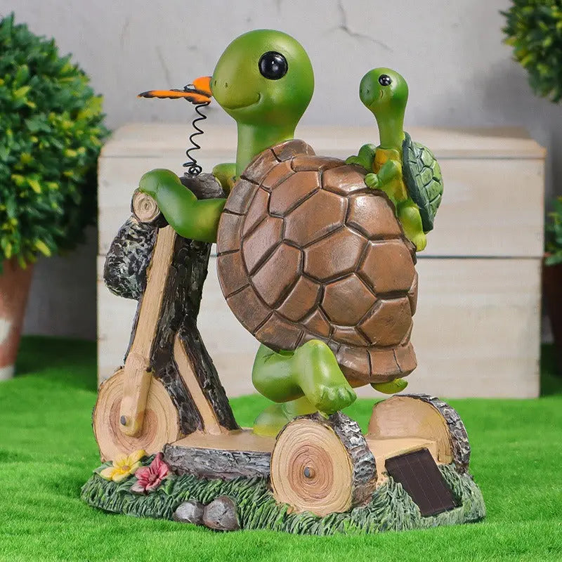Solar lamp resin turtle cycling courtyard small night light decoration eprolo