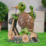 Solar lamp resin turtle cycling courtyard small night light decoration