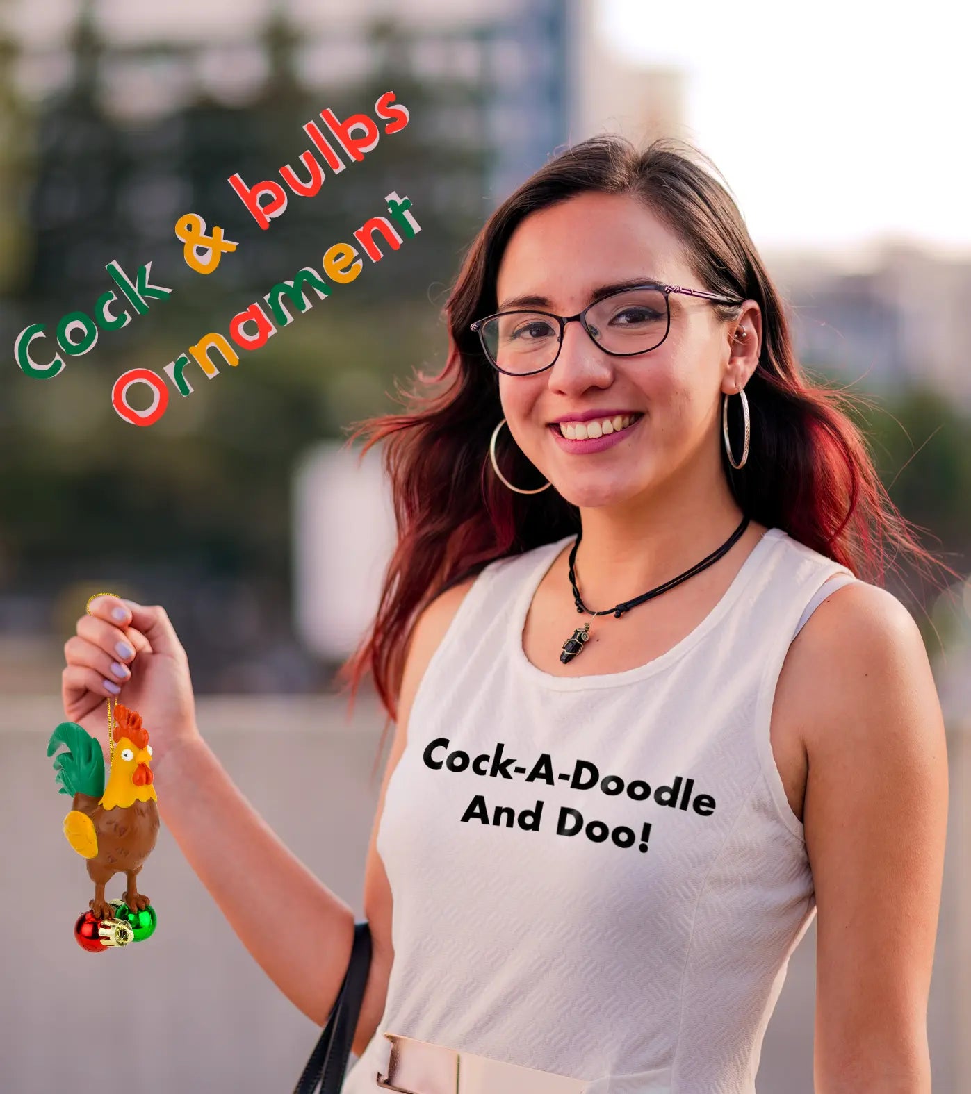 Cock and Bulbs Funny Christmas Ornament Decoration Tree Buddees Wholesale